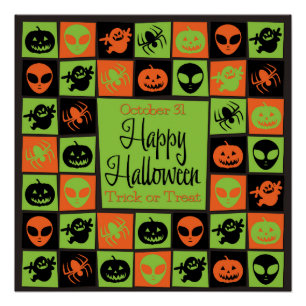 Póster Mosaico de Halloween