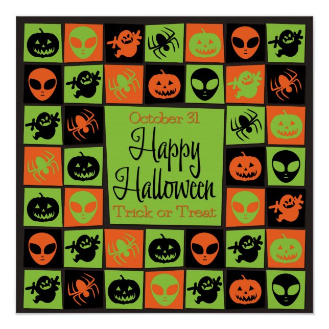 Póster Mosaico de Halloween (Frente)