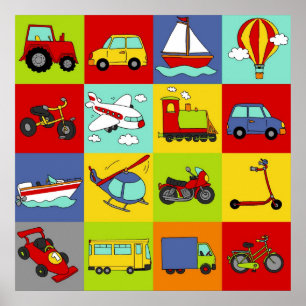 Póster Mosaico de Transporte