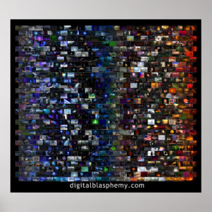 Poster Mosaico do espectro da blasfémia de Digitas