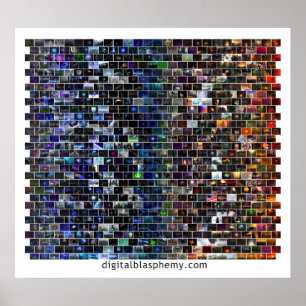 Poster Mosaico do espectro da blasfémia de Digitas
