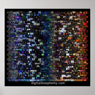 Poster Mosaico do espectro do blasfêmia digital (preto)