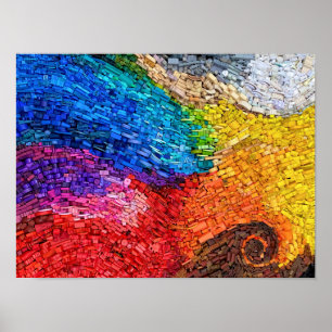 Poster Mosaico do jogo do Conselho Abstrato