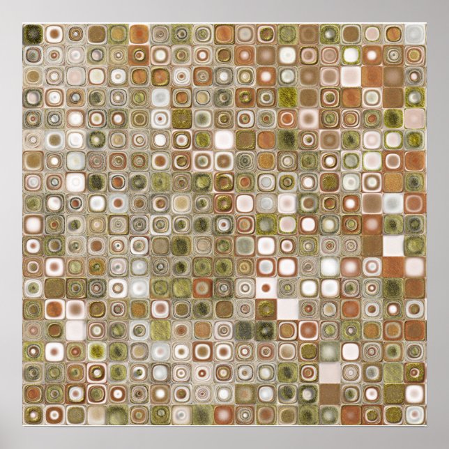 Poster Mosaico Dourado e Cobre (Frente)