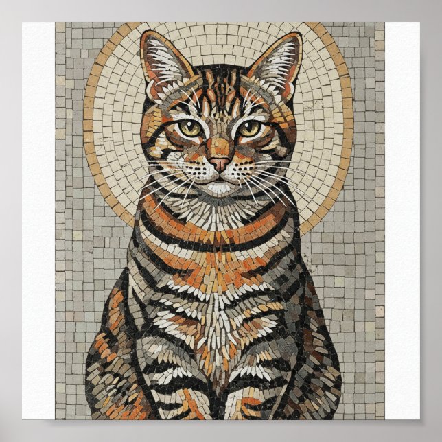 Poster Mosaico Gato-De-Obra (Frente)