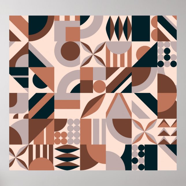 Poster Mosaico geométrico colorido, fundo abstrato. (Frente)