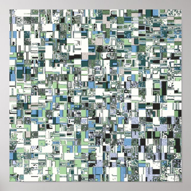 Poster Mosaico Intrincado de Padrões Geométricos (Frente)