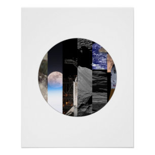 Póster Mosaico Lunar - Poster de Colagem da Lua
