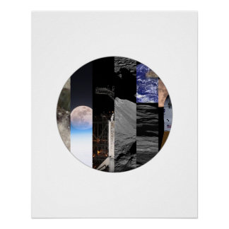 Póster Mosaico Lunar - Poster de Colagem da Lua