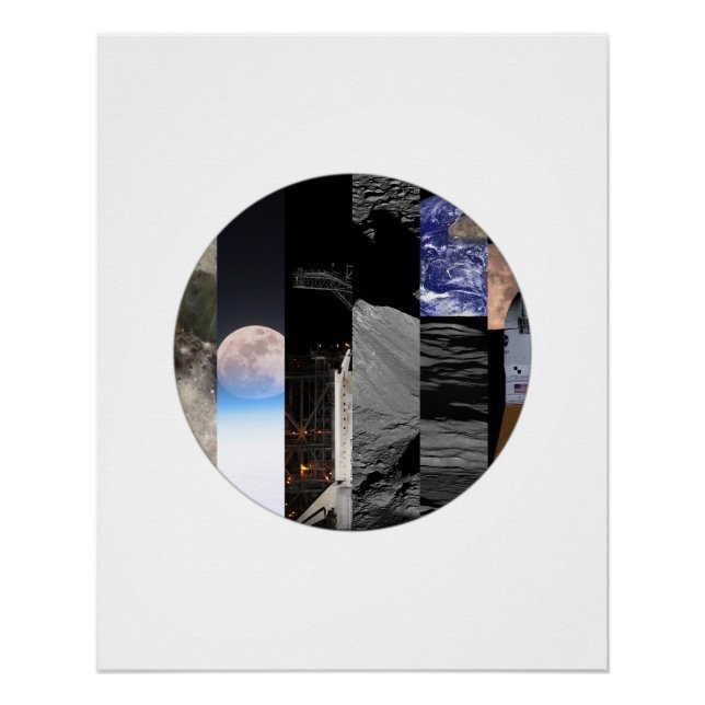 Póster Mosaico Lunar - Poster de Colagem da Lua (Frente)