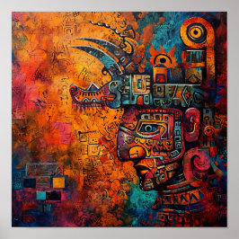 Poster Mosaico Mayan: Um tributo moderno