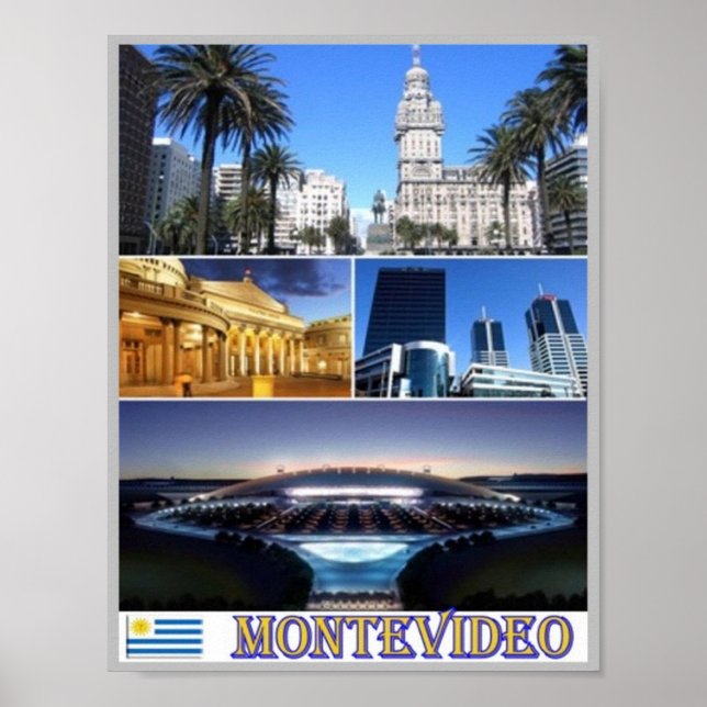Poster Mosaico Montevideu - Uruguai - (Frente)