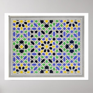 Póster Mosaico nos dado da porta no salão dos dois
