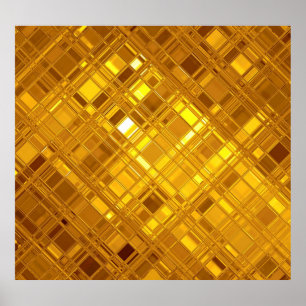 Poster Mosaico ouro: Fundo Dourado Luxuoso