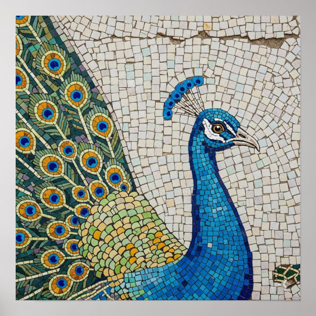 Poster Mosaico Peacock Autêntico (Frente)
