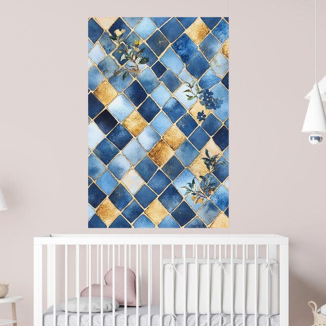 Poster Mosaico reminiscente dos estilos tradicionais marr (Berçário 2)