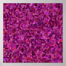 Poster Mosaico Roxo Rosa
