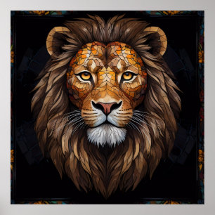 Poster Mosaico Zebra Vibrante