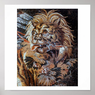 Póster Mosaicos Antigos Vintage (Pompei)