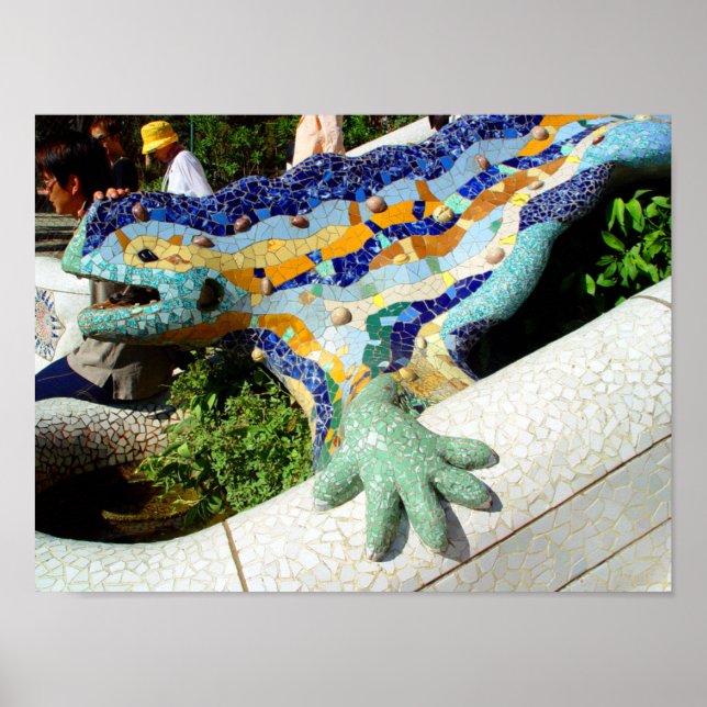 Póster Mosaicos Gaudi Lizard (Frente)