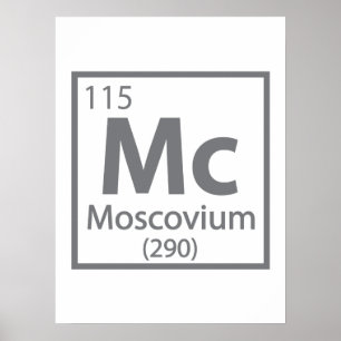 Poster Moscou - Mesa periódica russa da ciência