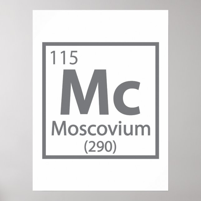 Poster Moscou - Mesa periódica russa da ciência (Frente)