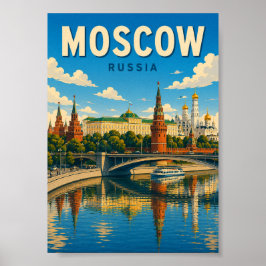 Poster Moscou Rússia Kremlin Praça Vermelha Paisagem Urba