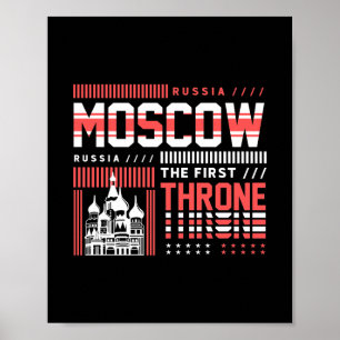 Poster Moscou Rússia Tipografia de Pontos Turísticos Viag