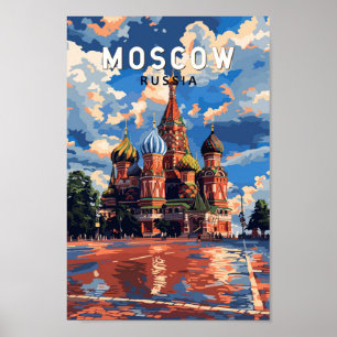 Poster Moscou Rússia Viagem Art Vintage