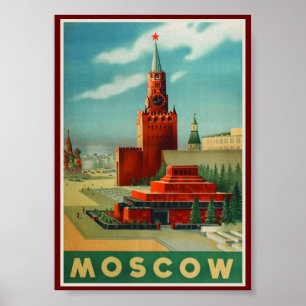 Poster Moscou Rússia Vintage