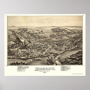 Póster Moscovo, mapa panorâmico do PA - 1891