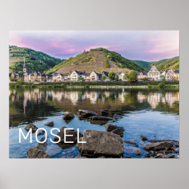 Poster Moselle Ediger Eller Sunset River Cochem Souvenir