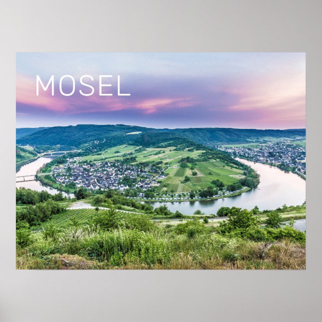 Poster Moselle Loop Sunset Kroev Panorama Alemanha (Frente)