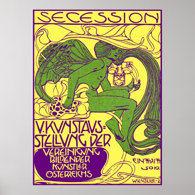 Póster Moser Poster: Exibição de Arte da Secessão de Vien (Frente)