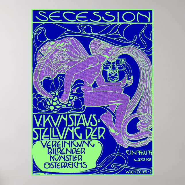 Póster Moser Poster: Exibição de Arte da Secessão de Vien (Frente)