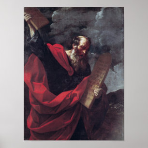 Poster Moses com as tabuletas da lei
