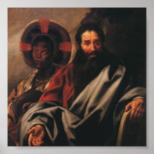 Poster Moses e sua esposa etíope por Jordaens