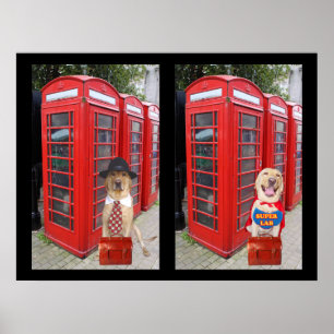 Poster Moses entra em uma cabine de telefone