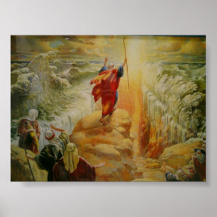 Póster Moses que parte a cópia do Mar Vermelho