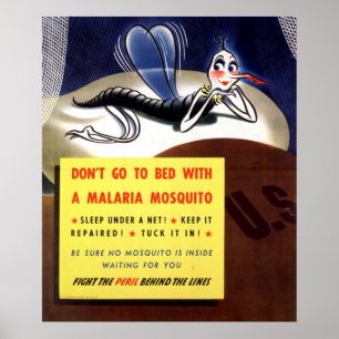 Póster Mosquito de malária de WWII