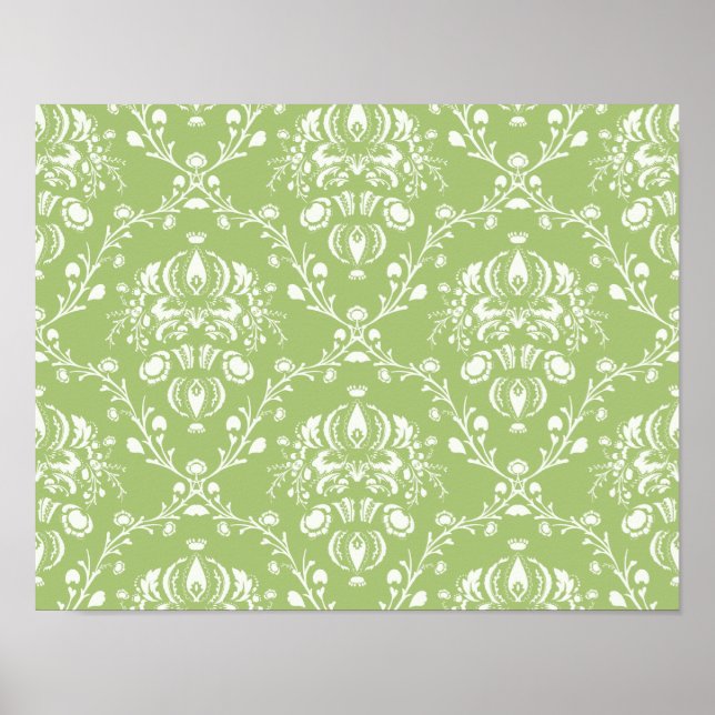 Poster Moss Green Damask (Frente)