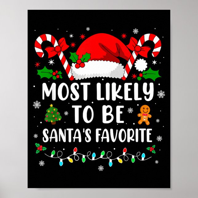 Poster Most Likely To Be Santa's Favorite Family Christma (Frente)