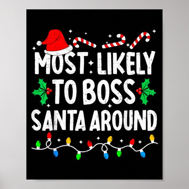 Poster Most Likely To Boss Santa Around Family Matching C (Frente)