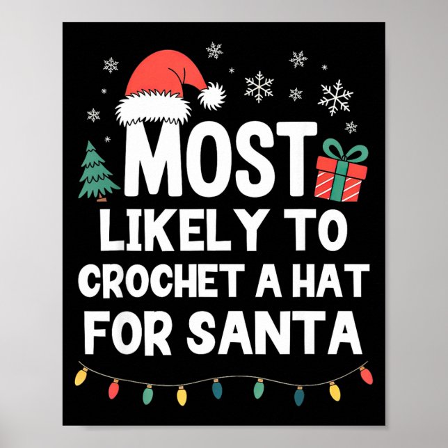 Poster Most Likely To Crochet A Hat For Santa Christmas C (Frente)