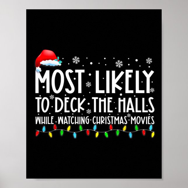 Poster Most Likely To Deck The Halls White Watching Chris (Frente)
