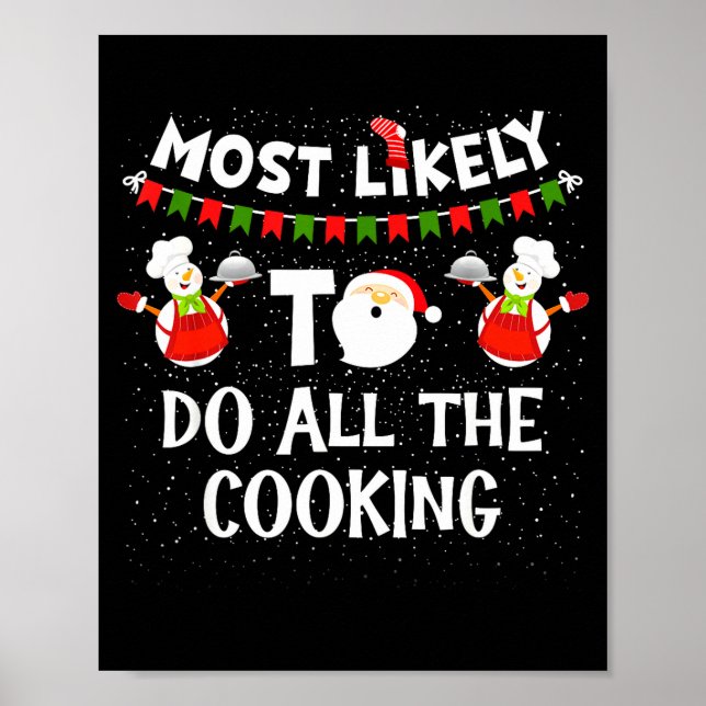 Poster Most Likely To Do All The Cooking Christmas Family (Frente)