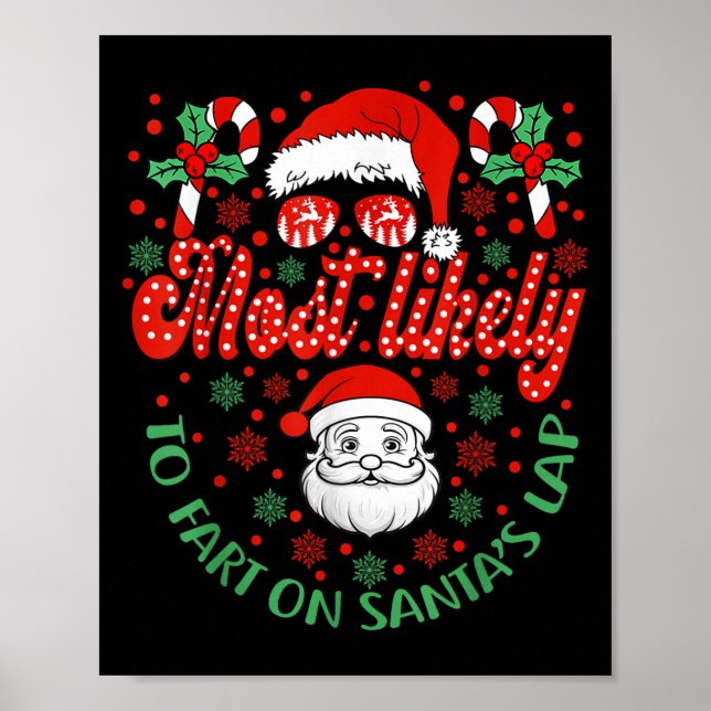Poster Most Likely To Fart On Santa's Lap Family Matching (Frente)