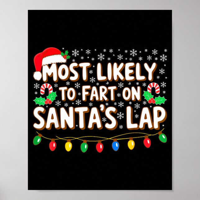 Poster Most Likely To Fart On Santa's Lap Shirt Family Ch (Frente)