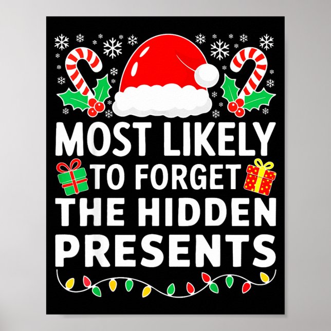 Poster Most Likely To Forget The Hidden Shirt Christmas  (Frente)