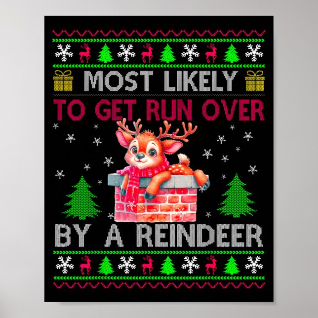 Poster Most Likely To Get Run Over By A Reindeer Matching (Frente)